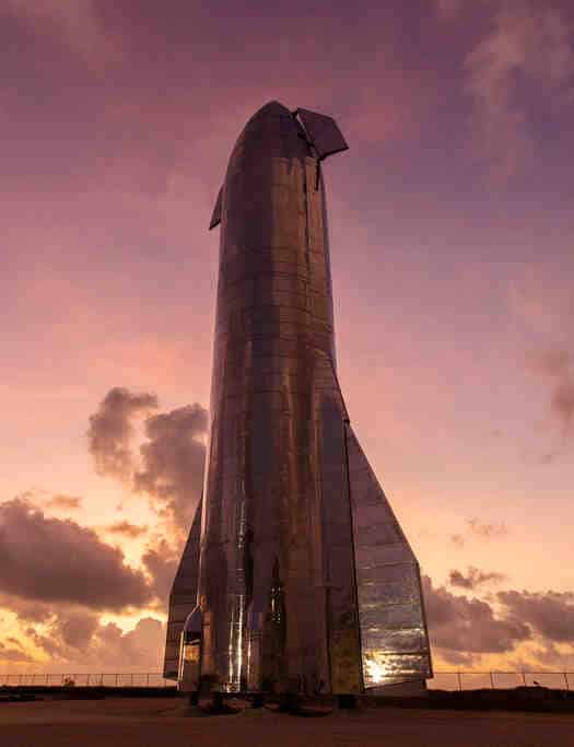 Prototipo Starship atardecer SpaceX